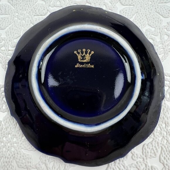 2 Vintage Stadtilm Cobalt Blue Round Shape Decorative Trinket Candy Dishes - Picture 10 of 13